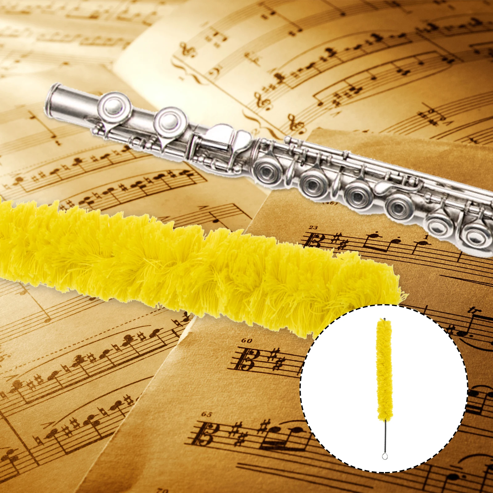 

Flute Cleaning Brush Long Accessories Piccolo Care Tool Washable Reusable Cotton Professional Design Practical Gift Musical