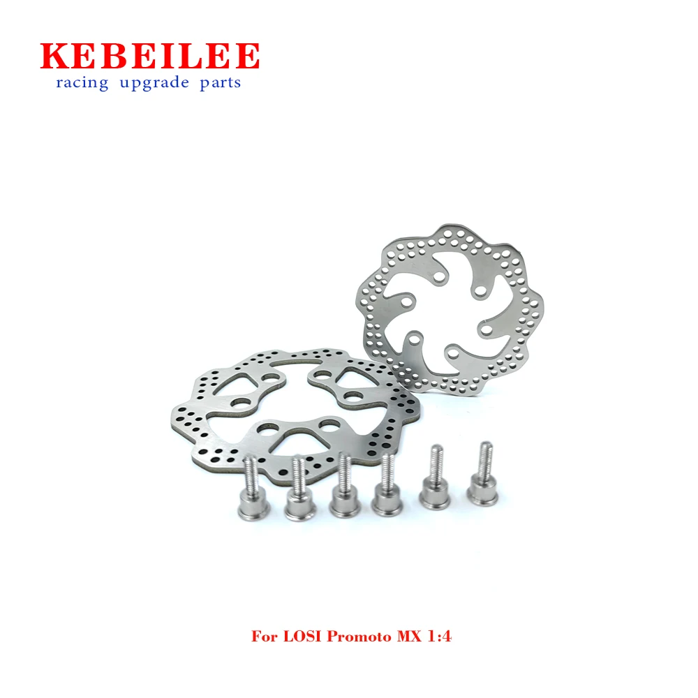 KEBEILEE Stainless Steel Front &Rear Brake Disk & Screws for LOSI Promoto-MX 1:4