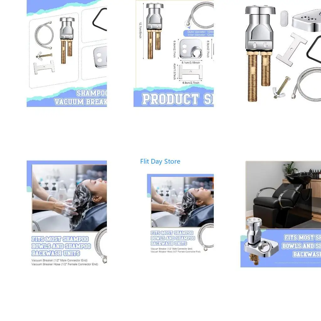 

F92C Hair Salon Sink Faucet Hose Shampoo Bowl Vacuum Breaker Shampoo Bowl Faucet Salon Sink Parts Quick Installation