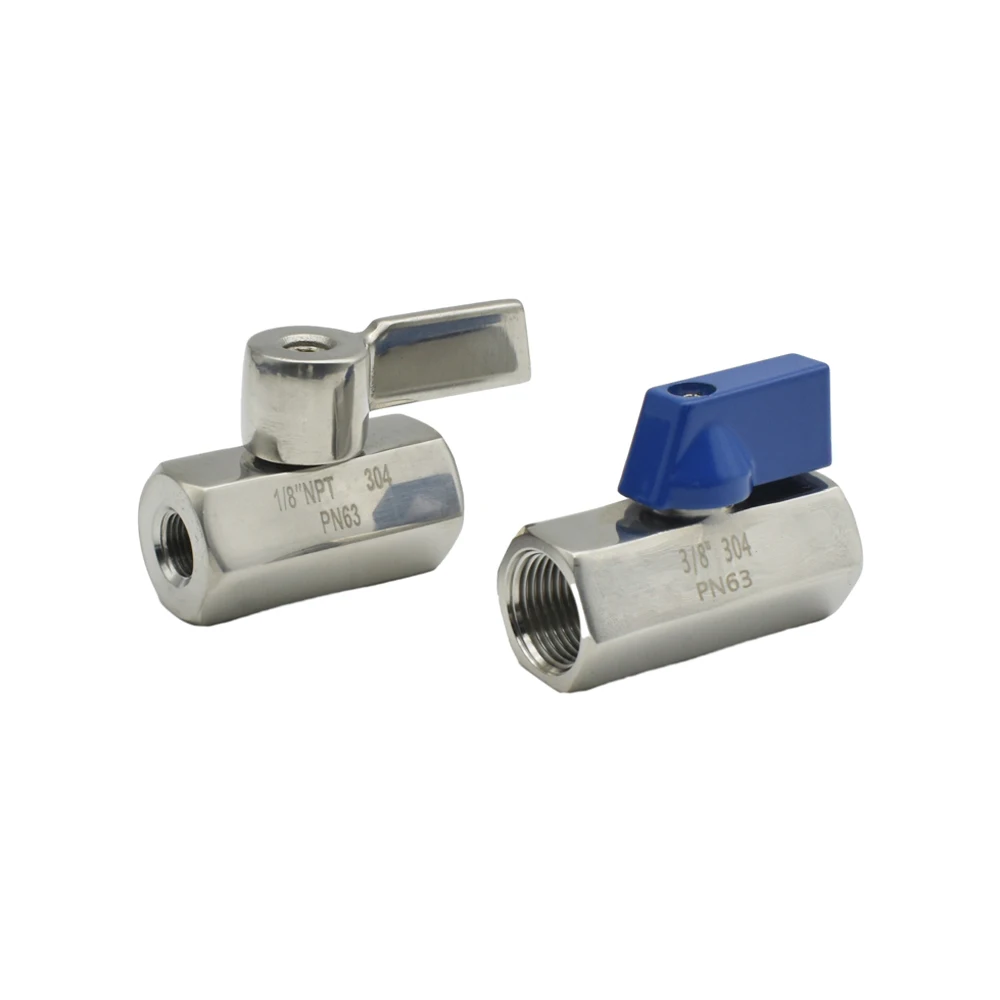 1/8 1/4 3/8 1/2 3/4 BSP NPT 304 Stainless Steel Mini Ball Valve Sanitary  Water Oleic Acid Two-way Ball Valve Self-made