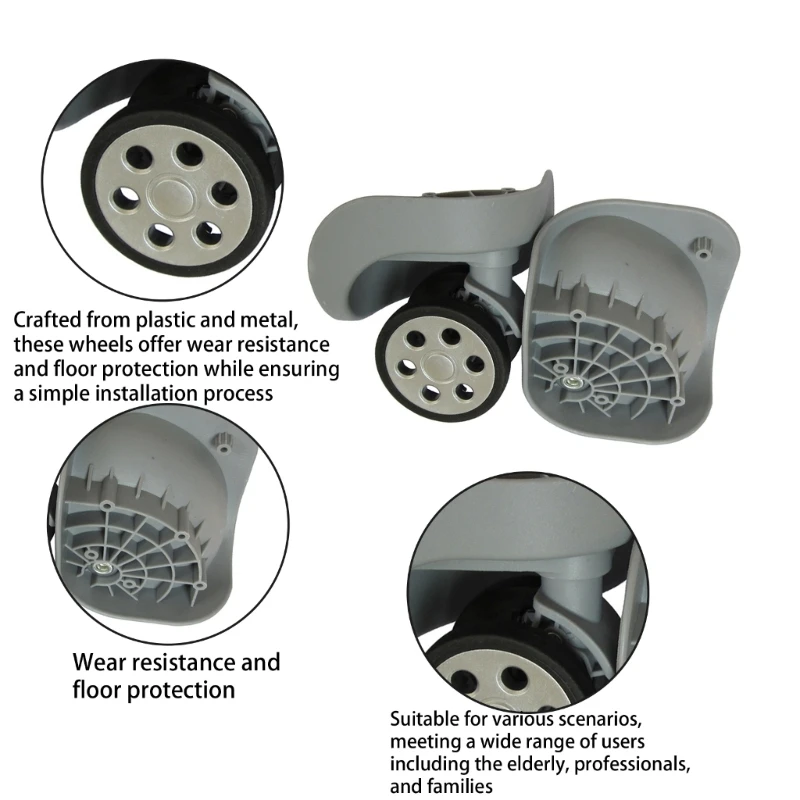 1 Paar A191 DIY Ersatzgepäckräder Reparaturzubehör Rotierende Räder
