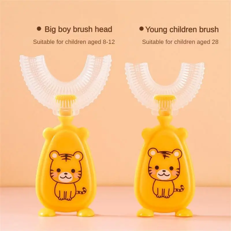 

Childrens Toothbrush Kid Care Toothbrush Manual U-shaped Baby Toothbrush Oral Care Cleaning Soft Hair Silicone Toothbrush