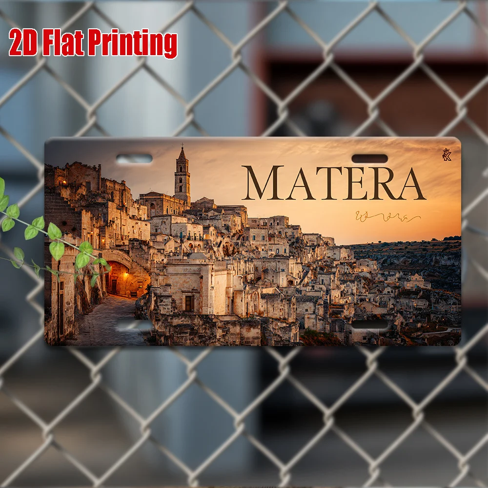2D Flat - 2D Plan, [], 2D Flat Print, Vintage Metal Plate, Wall Art (30.48Cm * 15.24Cm), Retro Night View Aluminum Sign of Mater