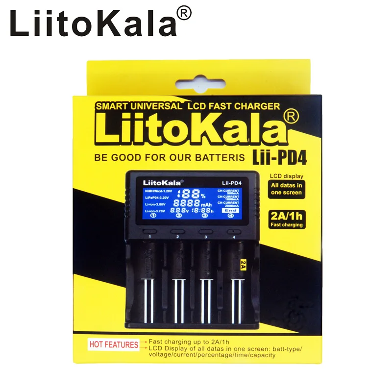 

LiitoKala Lii-PD2 Lii-PD4 Lii-S8 Lii-500 Lii-600 Lii-PL2 battery Charger for 18650 26650 21700 AA AAA 3.7V lithium NiMH battery