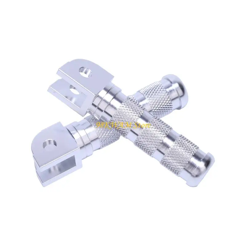 Motorcycle Foot Peg Assembly with Knurled Grip Texture, Machined Aluminum Build and Forked Mounting-Hole End for Service 68UF