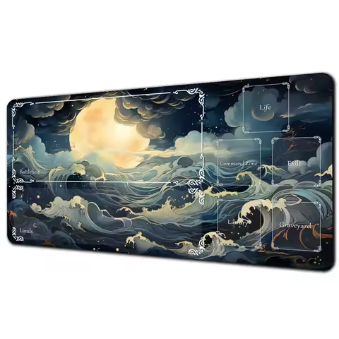 Magic Playmat card gaming mat with zones mtg playmat Ukiyo-e art design Desk Mat keypad expansion mousepad rubber anti-slip