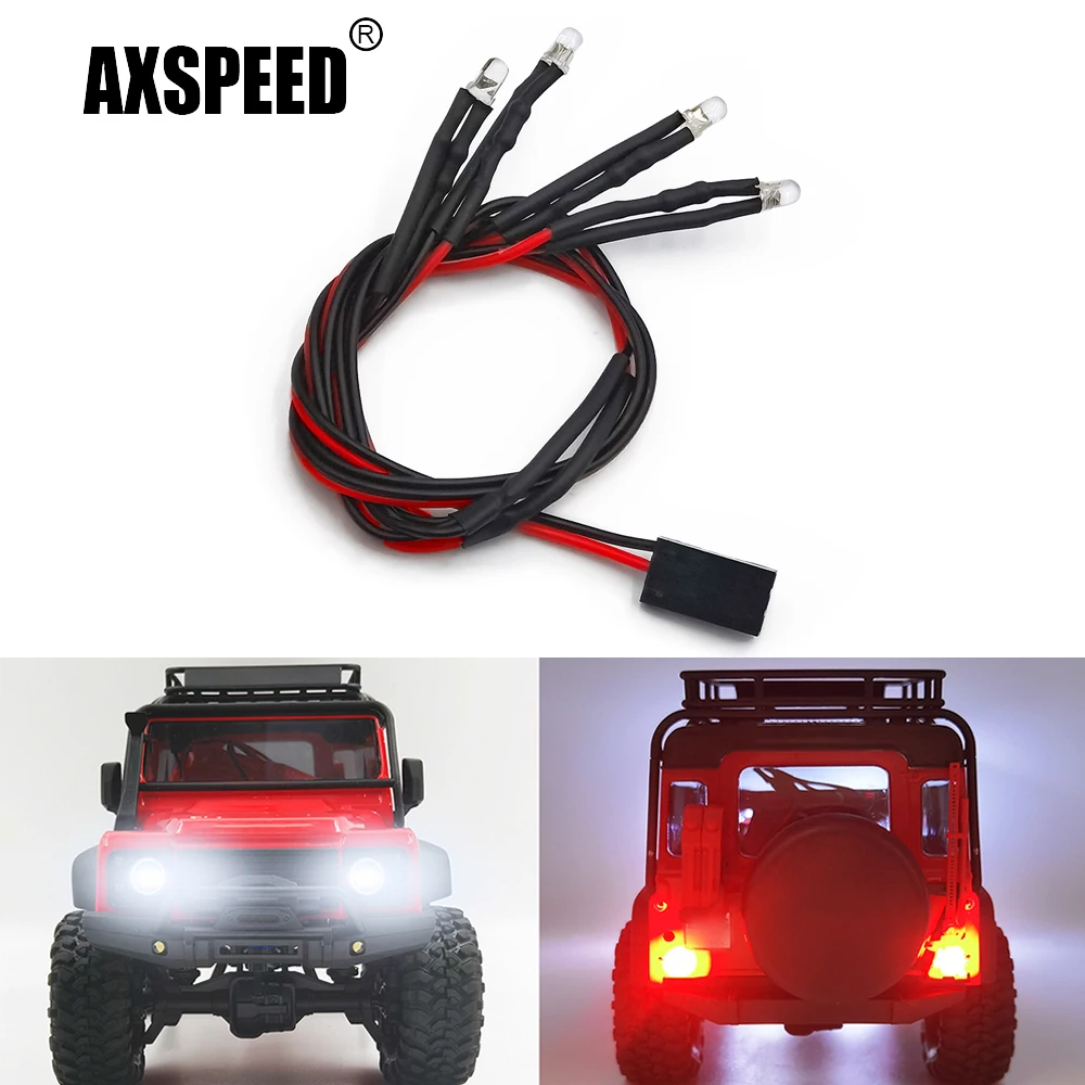 AXSPEED 1Set Simulation Headlight & Taillight LED Light Group for TRX4M Bronco Defender 1/18 RC Crawler Car Model Parts 