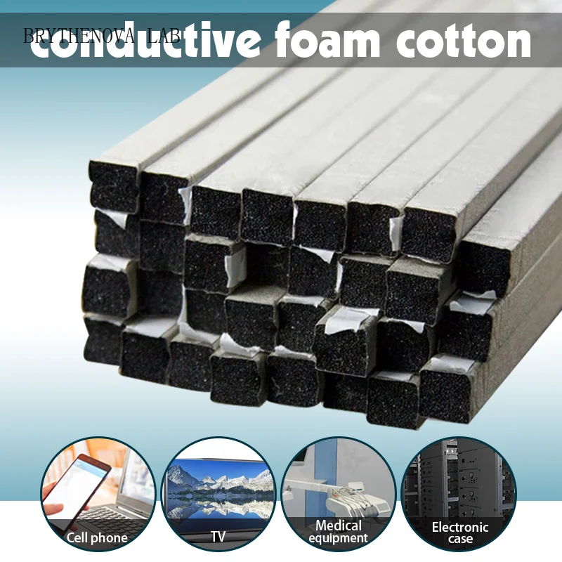 1M Conductive Foam Conductive Cotton Omnidirectional Conductive Cloth Shielding Foam EMI Shielding Electromagnetic Strips Sponge
