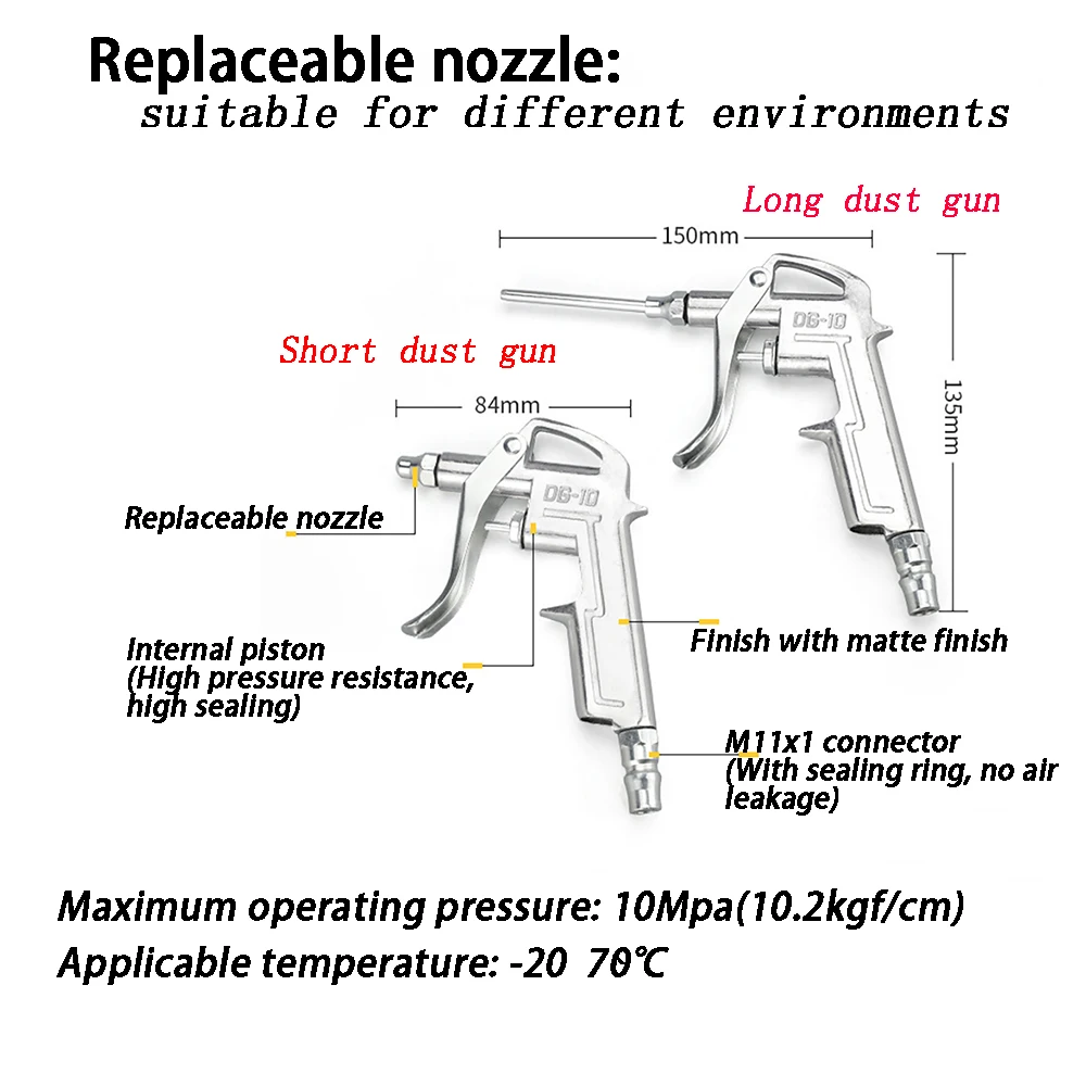 Air Blow Gun Trigger Cleaner Compressor Dust Blower Nozzle Cleaning Tool Compressor Portable Cleaning Supplies