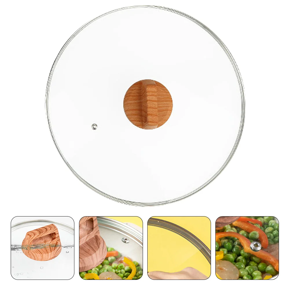 

Visible Pot Lid with Anti-Scald Handle Reusable Tempered Glass Cover for Wok Pot Steam Retention Freshness Preservation Kitchen