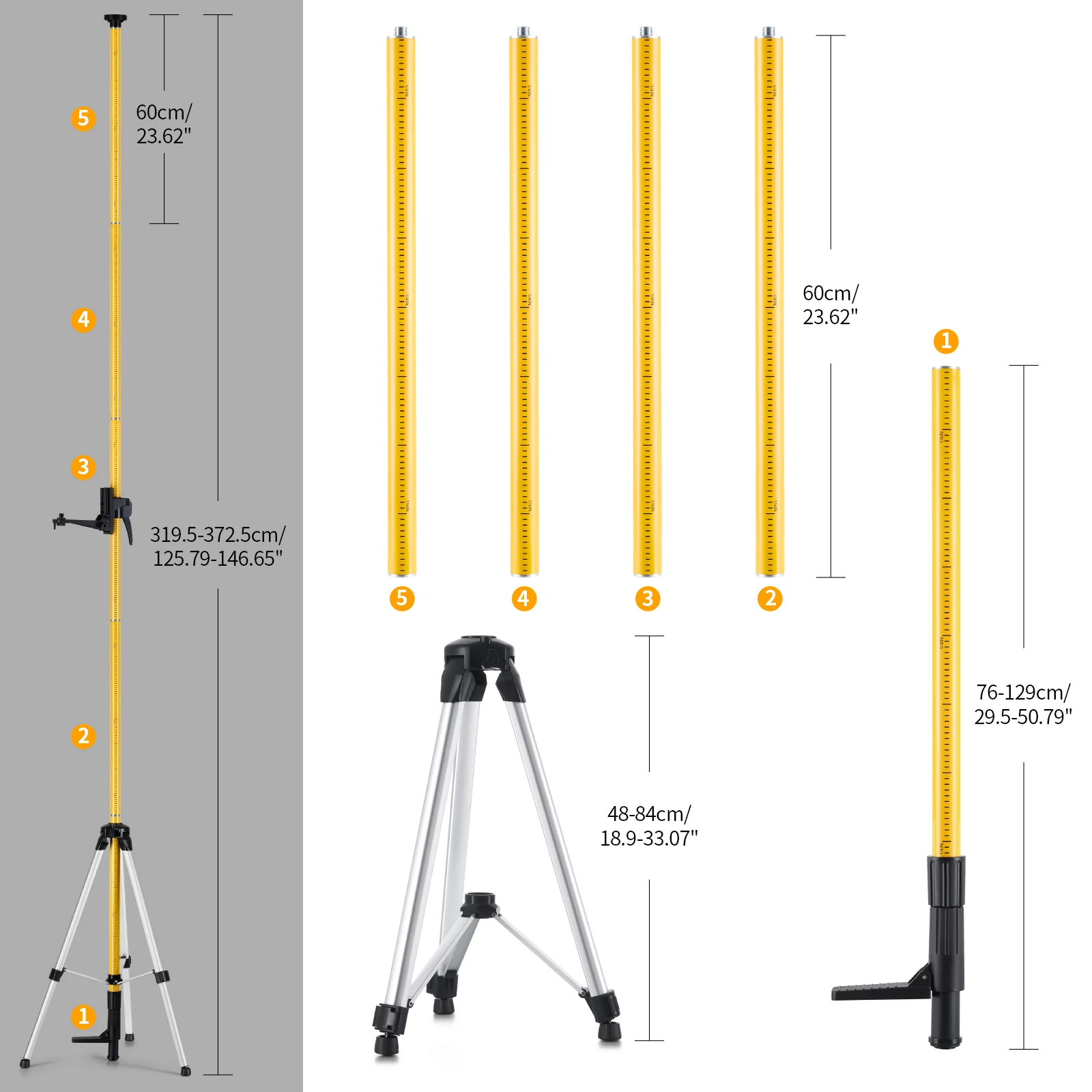 Imagem -05 - Firecore-poste Telescópico a Laser 36 m Interface e Extensível Suporte Haste de Teto Mais Tripé Oco