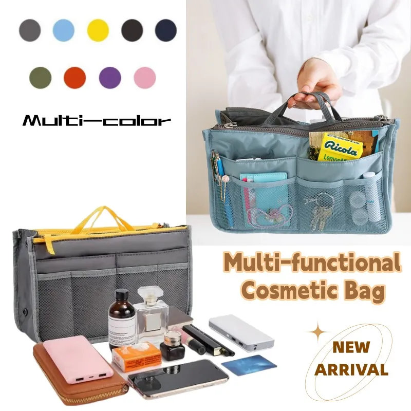 

Multi-functional Storage Bag Handheld Cosmetic Bag Large Portable Double Zipper Toiletry Bag Travel Large Capacity Organizer Bag