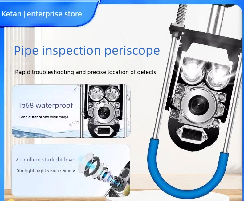 Wireless, wire pipeline periscope high definition industrial endoscope detection QV municipal drainage pipe defect blockage