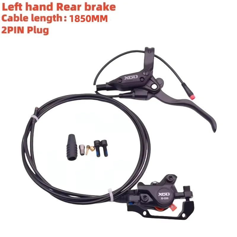 XOD E500 E-Bike Hydraulische Bremse mit Stromabschaltung, 2-poliger wasserdichter Stecker, Schlauch vorne 1000 mm / hinten 1850 mm, Fahrrad-Scheibenbremse – Detail 9