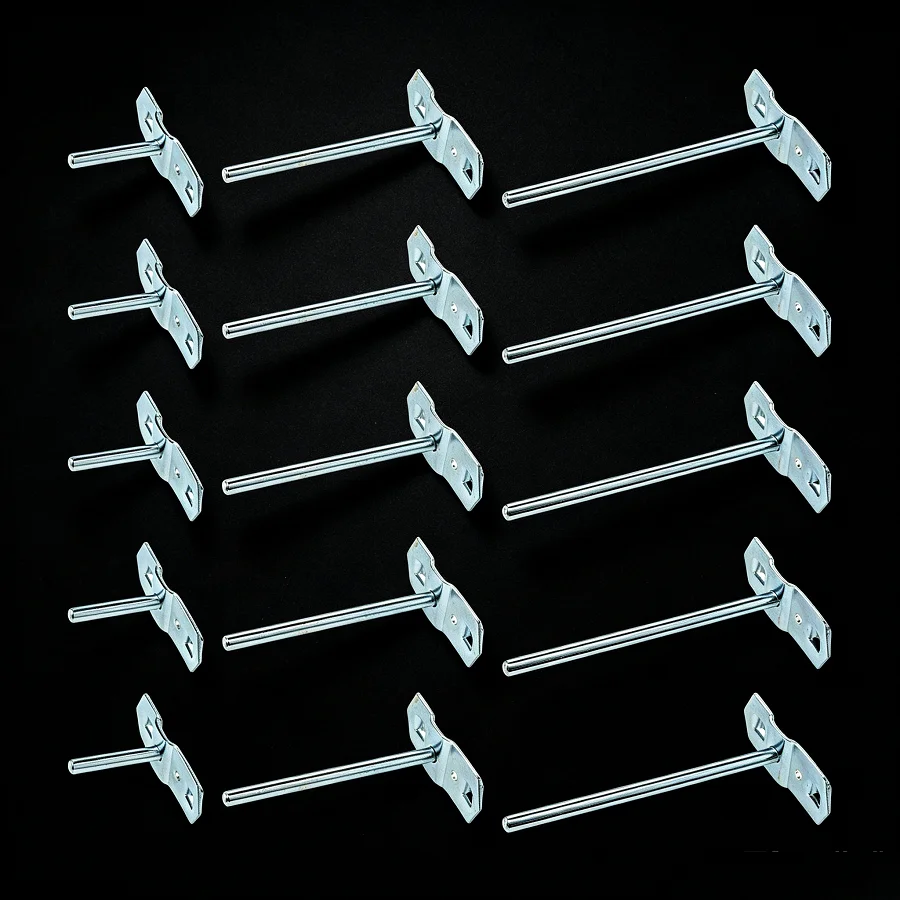 10pcs Angled Single Pegboard Hooks Square Hole 25mm 75mm 10mm Length Durable Steel Hangers Storage Wrench Coil Sockets Garage