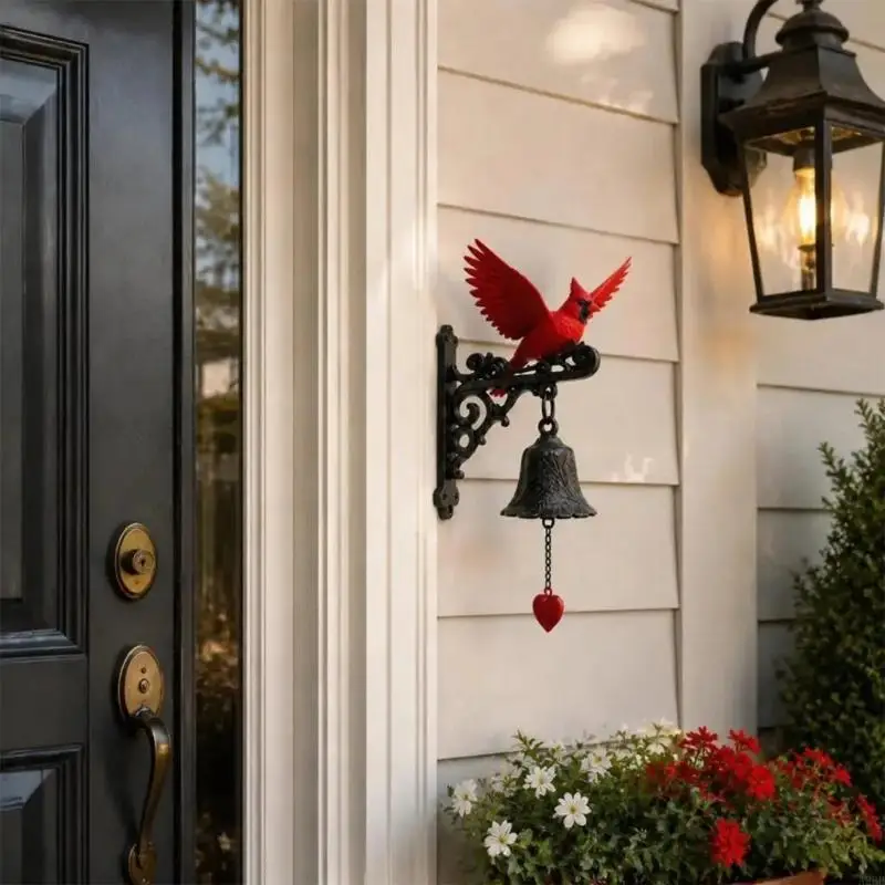 Bird Wind Chimes with Wall-Mounted Frame, PET Decorative Form, Layered Drop Detail, Home Outdoor Accent for Garden Entryway and