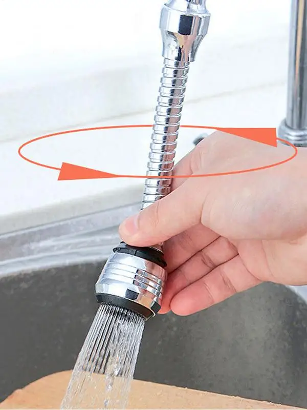 Kitchen Stainless Steel Faucet Nozzle Tap Sprayer Extension  Stainless Steel 360 Degree Universal Rotation Faucet Sprayer Head