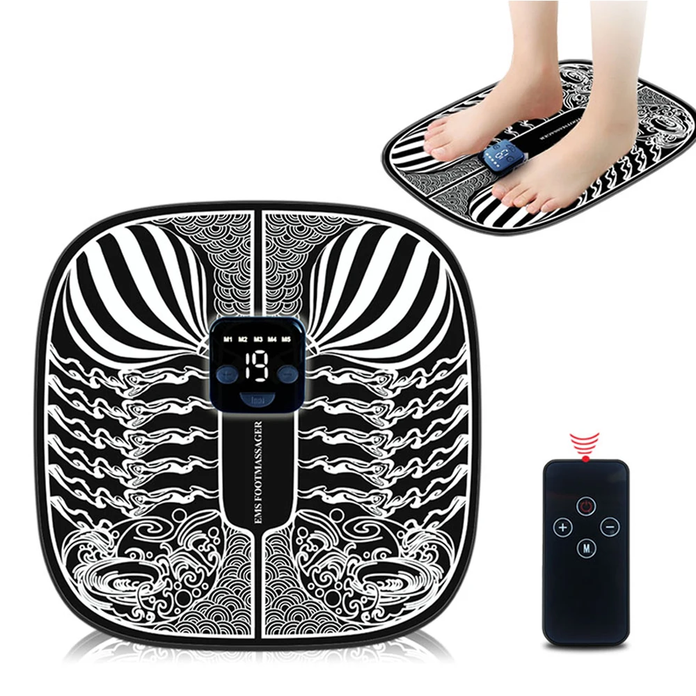 Remote Control EMS Foot Massager Pad Electric Feet Massage Mat Muscle Stimulator Relieve Pain Home Protable Comfort USB Charge