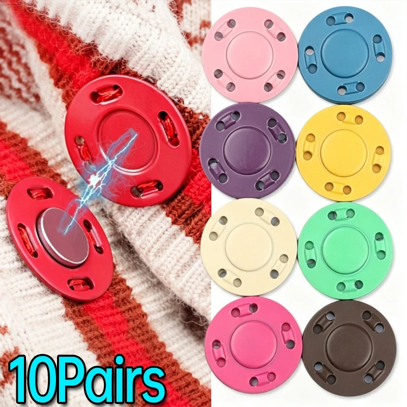 2/10Pairs Invisible Magnet Button Sewing for Jacket Coat Bag Clothing Handmade Magnetic Buckle DIY Clothing Sewing Snap Supplies