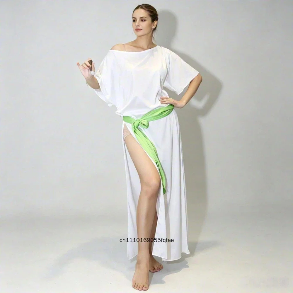 Egypt Baladi Saidi Robe Loose Belly Dance Costume 4 Piece Set Women Oriental Dance Outfit Stage Performance Practice Wear