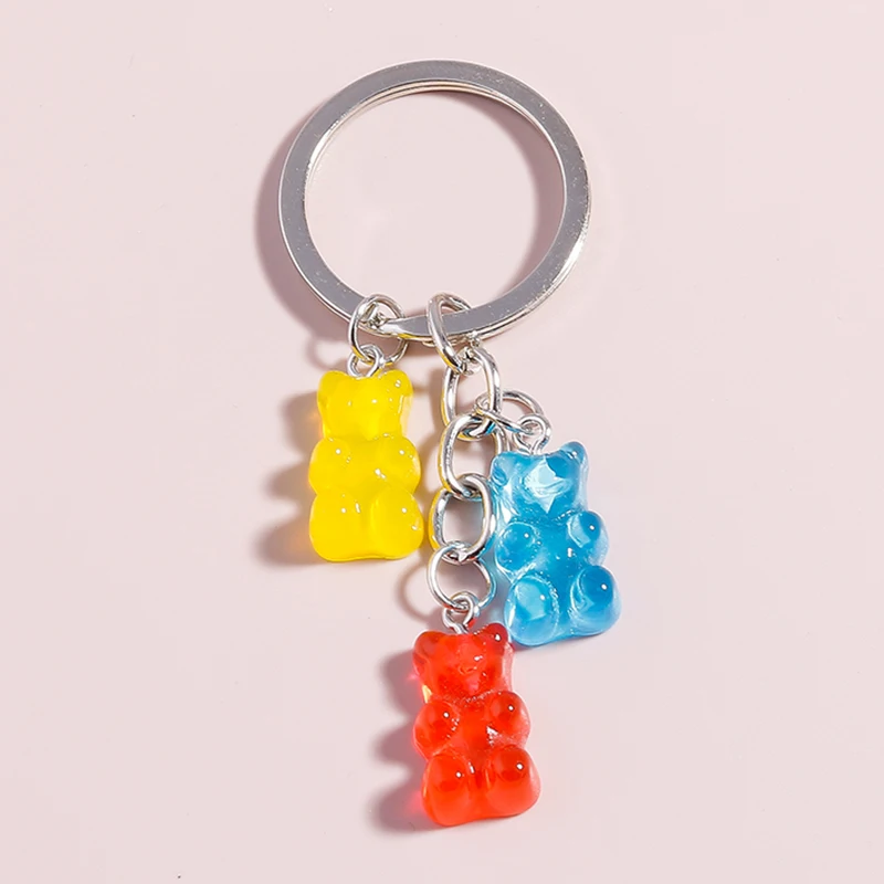 Cartoon Animal Bear Keychain for Women Men Handbag Car Key Ring   Students School Bag Jewelry Accessories