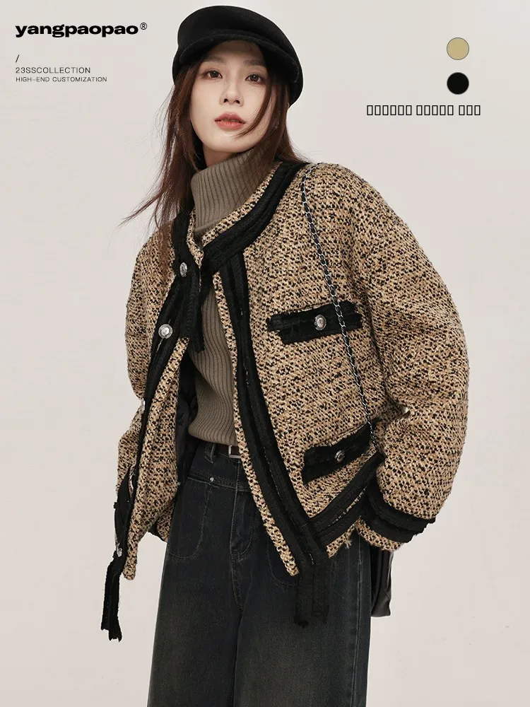 

Женский пуховик коричневого цвета с наполнителем из белого пуха, в корейском стиле, для повседневной носки, модель Yang Bubble