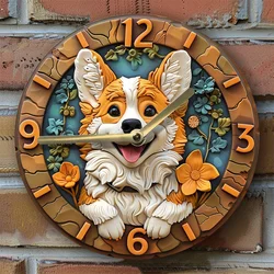 Orologio da parete Pembroke Welsh Corgi - Alluminio, arredamento fai da te per camera da letto e soggiorno, perfetto arredamento per sala da pranzo regalo del Ringraziamento