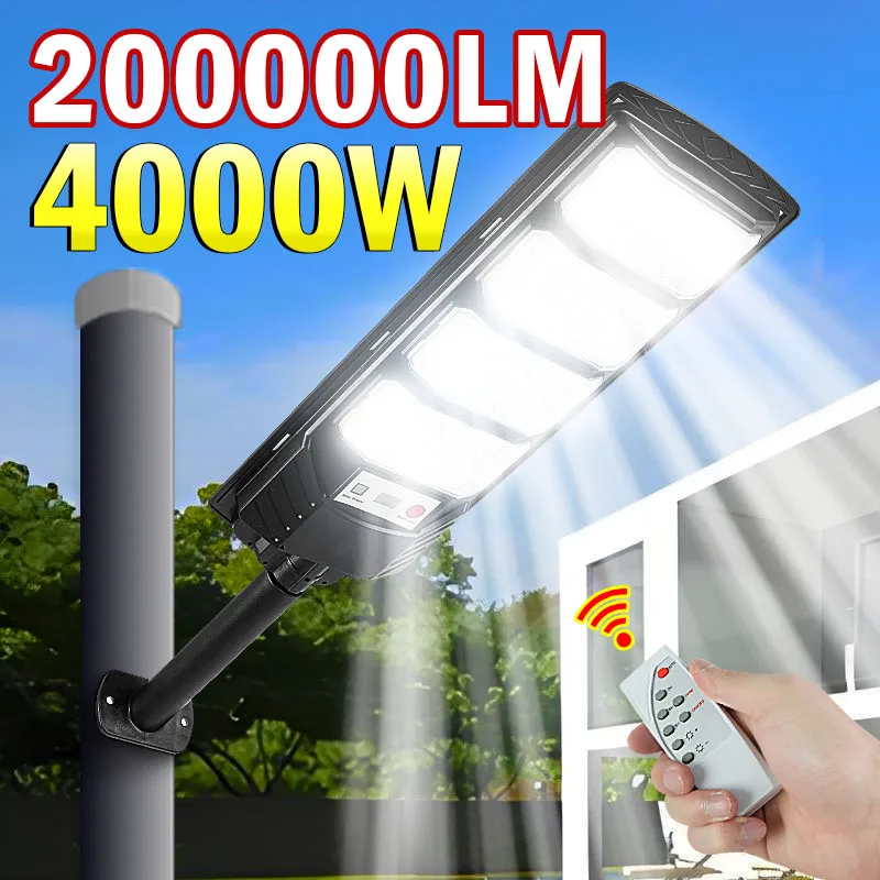 Pop 200000LM High Power Solar Lights Outdoor Waterproof Solar Street Lights 4000W LED Lamp With Motion Sensor Garden Courtyard L