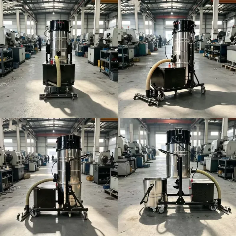 100L Battery Powered Industrial Vacuum Cleaner Brushless Wet Dry with Reverse Blowing Self Cleaning for Workshops and