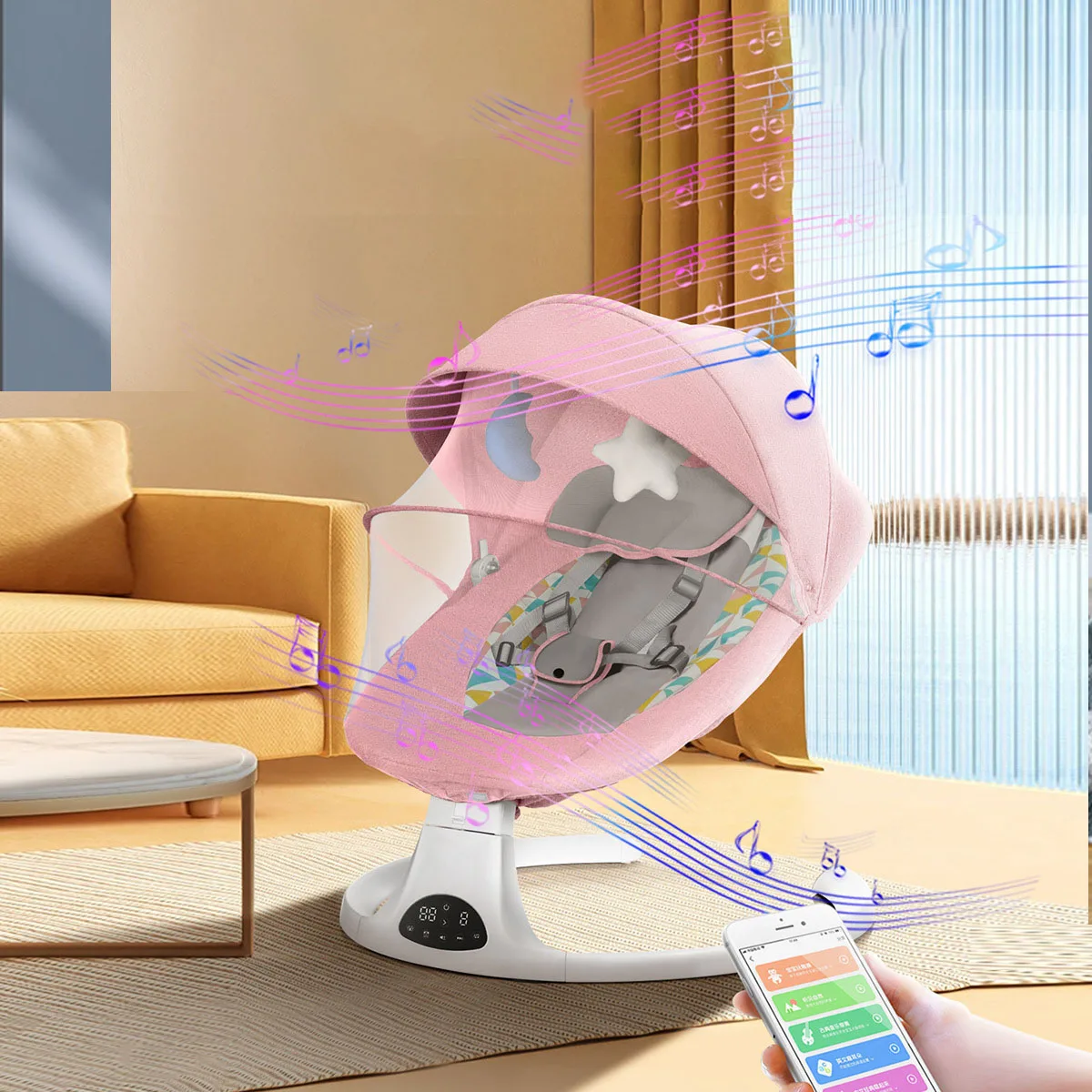 Baby Schaukelstuhl Elektrische Schlafkorb Baby Elektrische Stubenwagen Smart Schaukelstuhl für Kinder Elektrische Baby Schaukel
