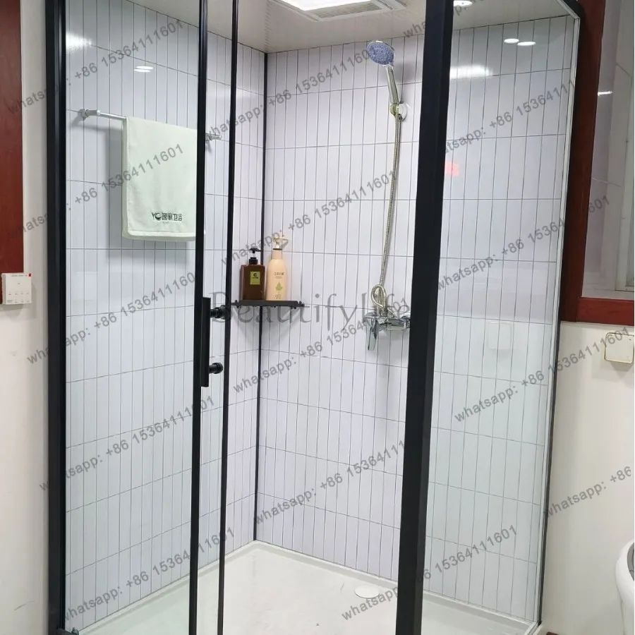 Square bathroom integral shower room dry and wet separation bathroom partition simple glass door household glass shower room