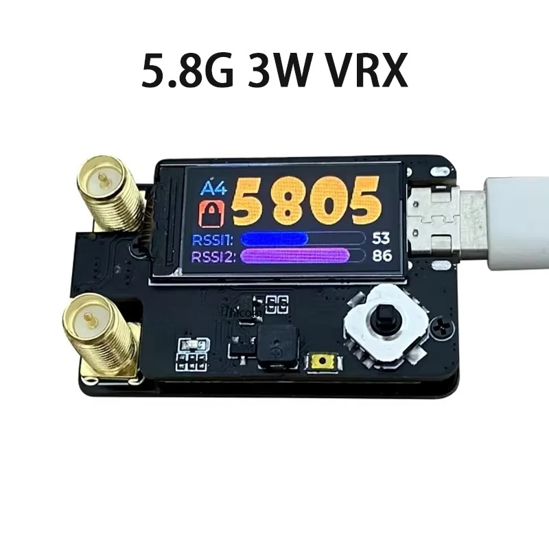 4.9G 5.8G 6G VRX 70CH Dual Antenna Receiver Module Efficient DC/DC Power Supply Supports 7-36V for RC FPV Drones Goggles