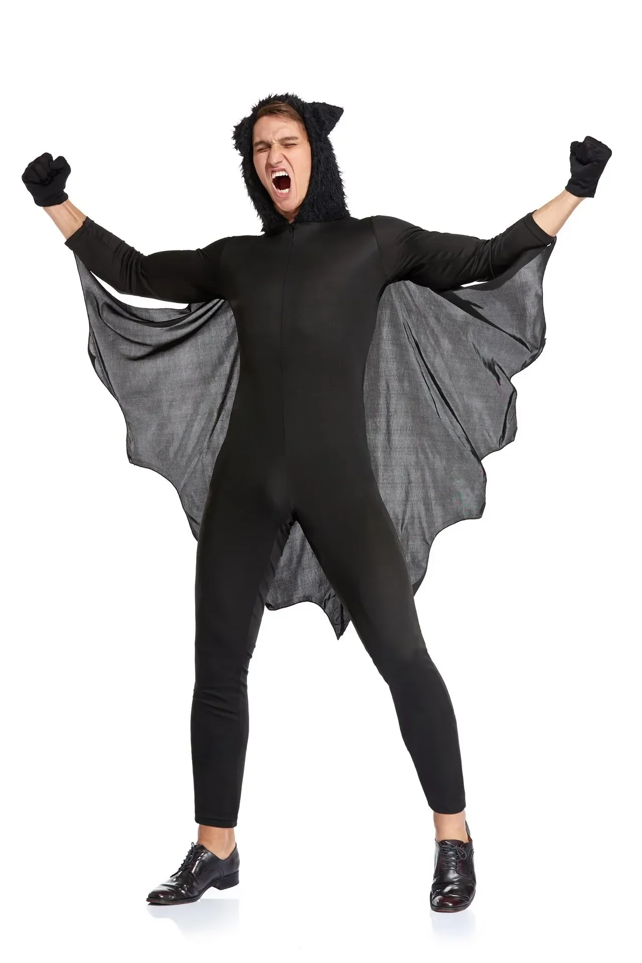 Halloween Carnaval Cosplay Preto Morcego Vampiro Macacão Trajes