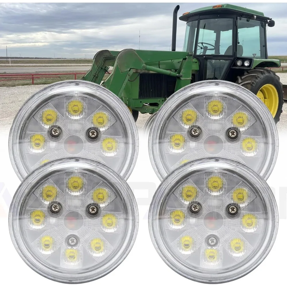 Luci per trattori a LED Par36 da 24 W, luci da lavoro a LED rotonde Hi-lo, compatibili 12 V, RE285628, RE561116, RE561
