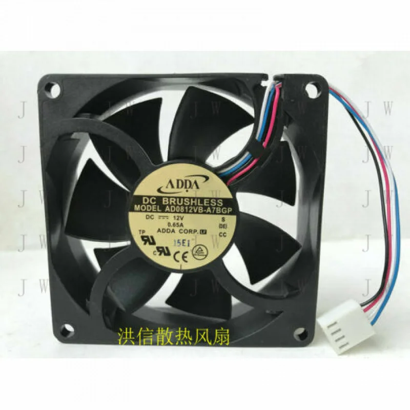 

DDJ 1 PCS FOR ADDA Fan AD0812VB-A7BGP 80*80*25mm DC 12V 0.65A 4 Pin