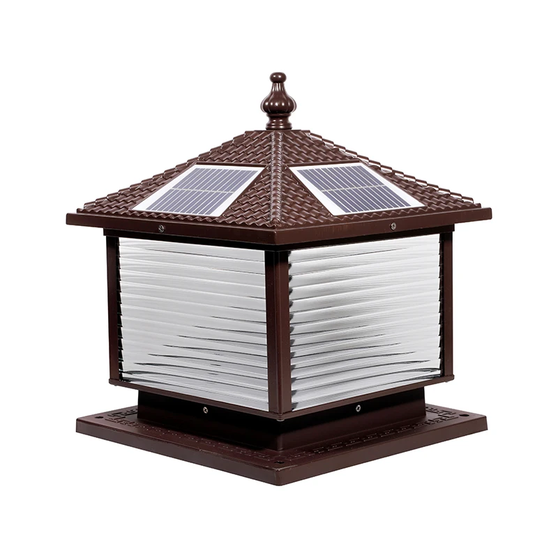 BELLE Solar Post Lamp LED Outdoor Creative Striped Glass Simple Pillar Light Waterproof IP65 for Home Villa Courtyard