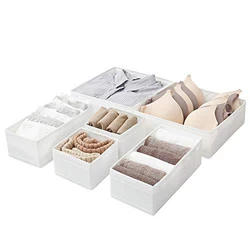 3/6PCS Closet Organizer for Clothes Underwear Storage Box Bra Socks Foldable Closet Drawer Organizer Multifunction Toy Basket