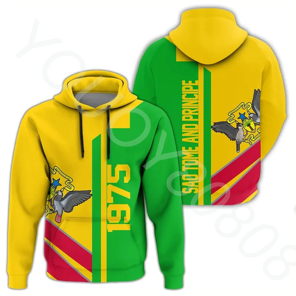 

African Clothing Sao Tome and Principe Semi-Concept Pullover Hoodie Clothing Sweater 3D Printing Casual Sports Jacket