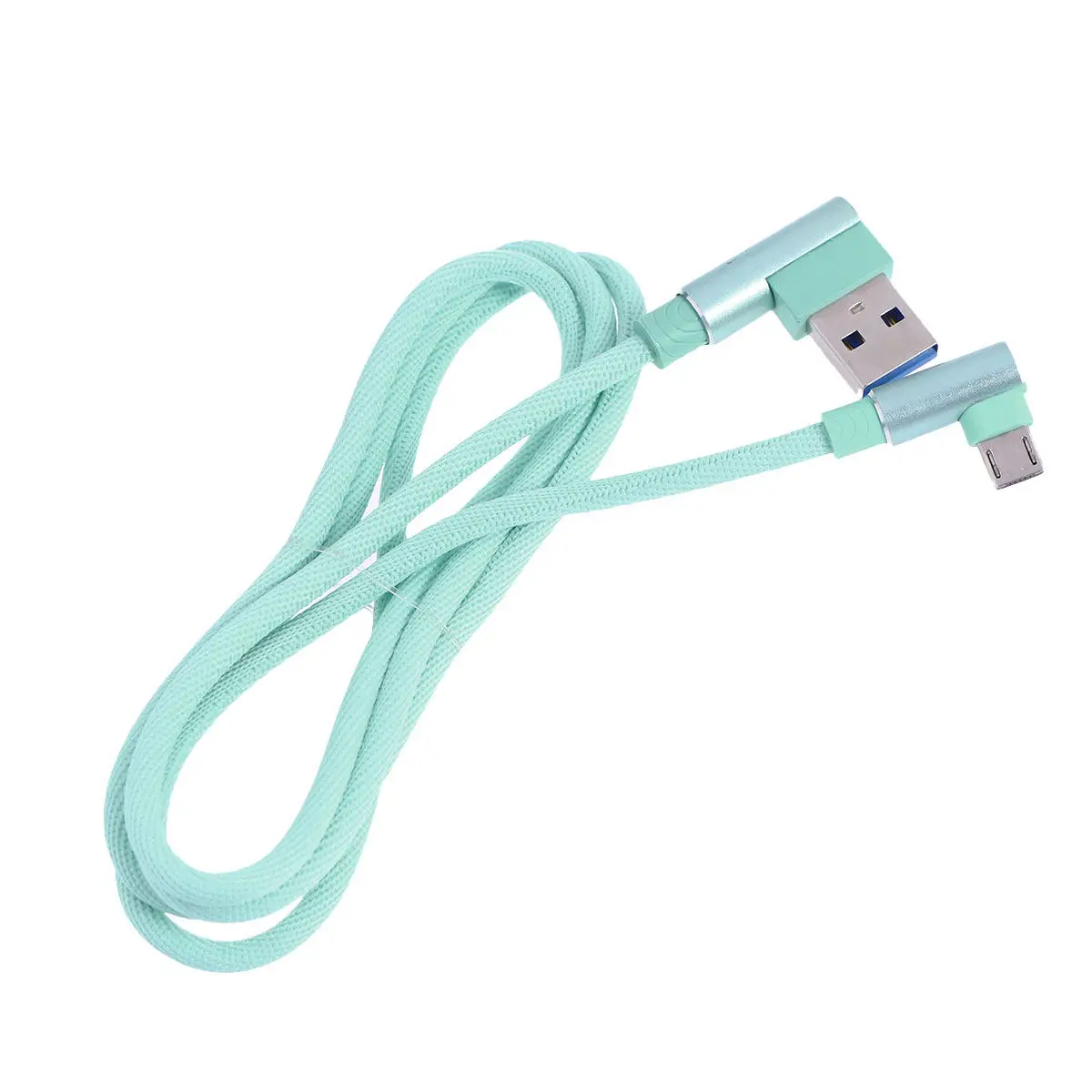 1M L-Shaped Micro USB Cable Degree Connector Braided Nylon Cord High Durability Fast Charge Sync for Universal