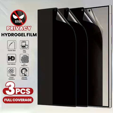 3Pcs Anti Spy Hydrogel Film for Samsung Galaxy S25 S24 S23 Ultra S22 S21 Plus S24 S23 FE S25 Edge Full Coverage Screen Protector