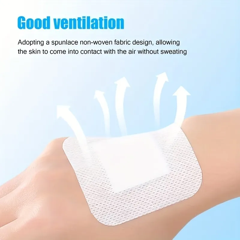 100PCS breathable patches, soft non-woven fabric, easy to replace, essential outdoor elastic band, light adhesion, soft skin
