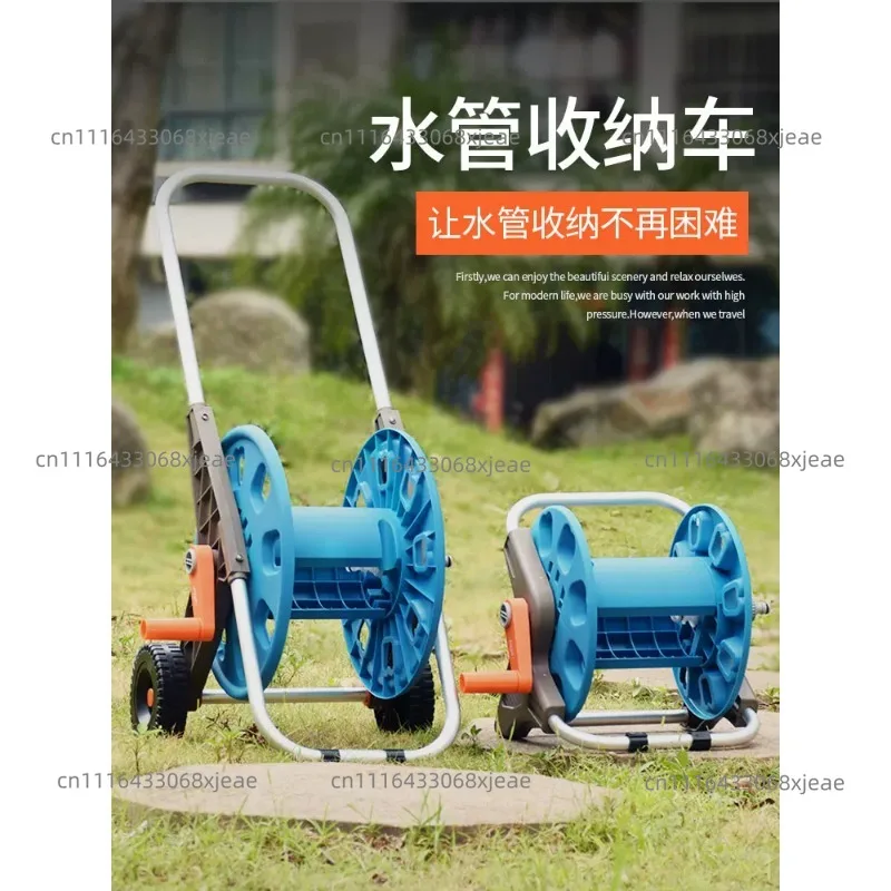 Garden Hose Winder  Hose Reel Cart with Wheels Portable Garden Lawn Yard Water Pipe Winder Organizer