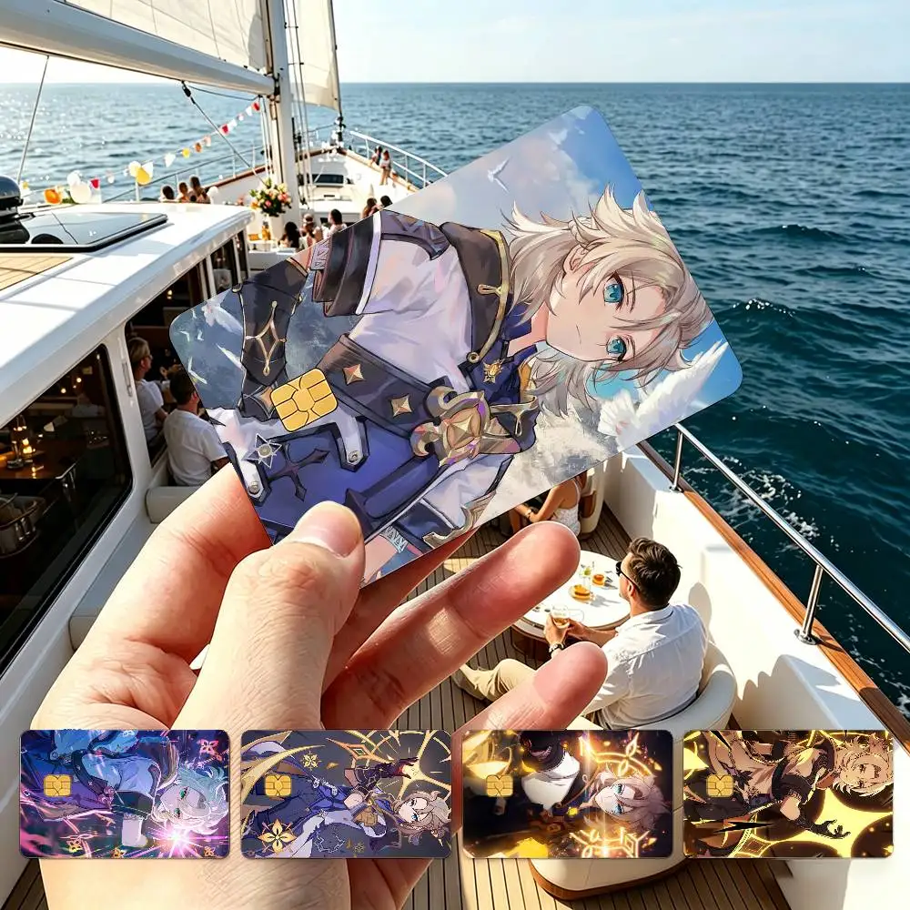 Albedo Genshin Impact Credit Card HD Stickers Game Card Decal Small Chip Waterproof Sticker Gift