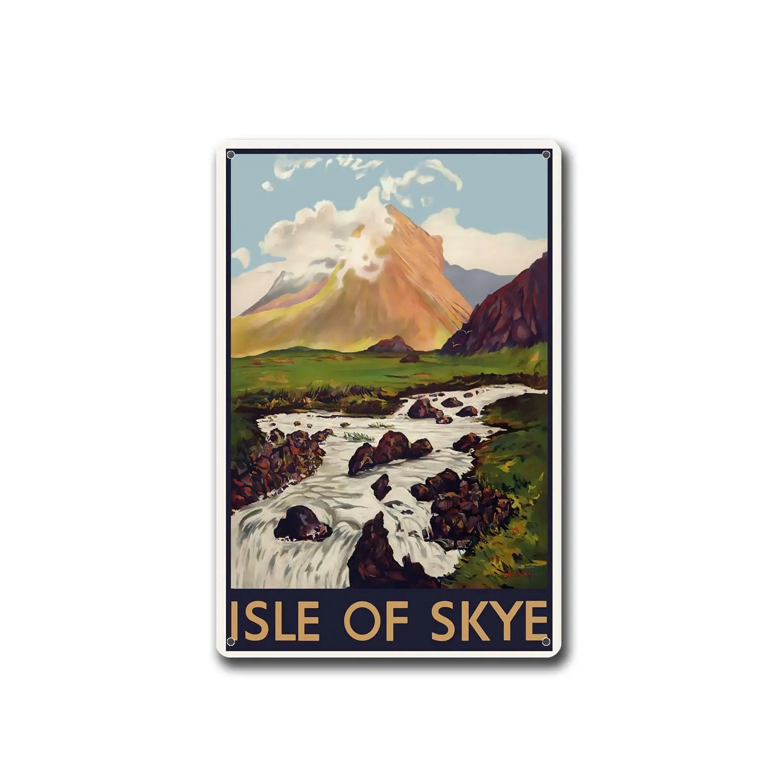 Metal SignsIsle Of Skye Scotland Uk Vintage Travel Travel Wall Art Wall ArtBar and Restaurant Decoration 8x12inch Tin Sign sign