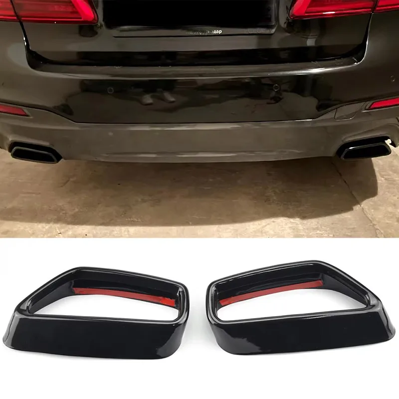 Stainless Steel For BMW 5 6 Series GT G30 G38 G32 2018 2019 2020 2021 Tail Muffler Exhaust Pipe Output Car Cover Trim Protective