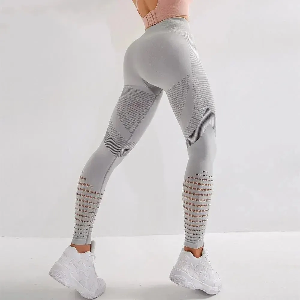 Fitness GYM Women Leggings Seamless Yoga Pants Hips Tight Peach High Waist Tights Leggings Breathable Feamle Workout Sportswear