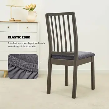 1/2/4/6dílný žakárový vodotěsný potah na židli do jídelny, potah na sedák židle pro svatební hostinu a kancelářskou židli 8 nejlepší prodej nepromokavé potahy na židle - №2