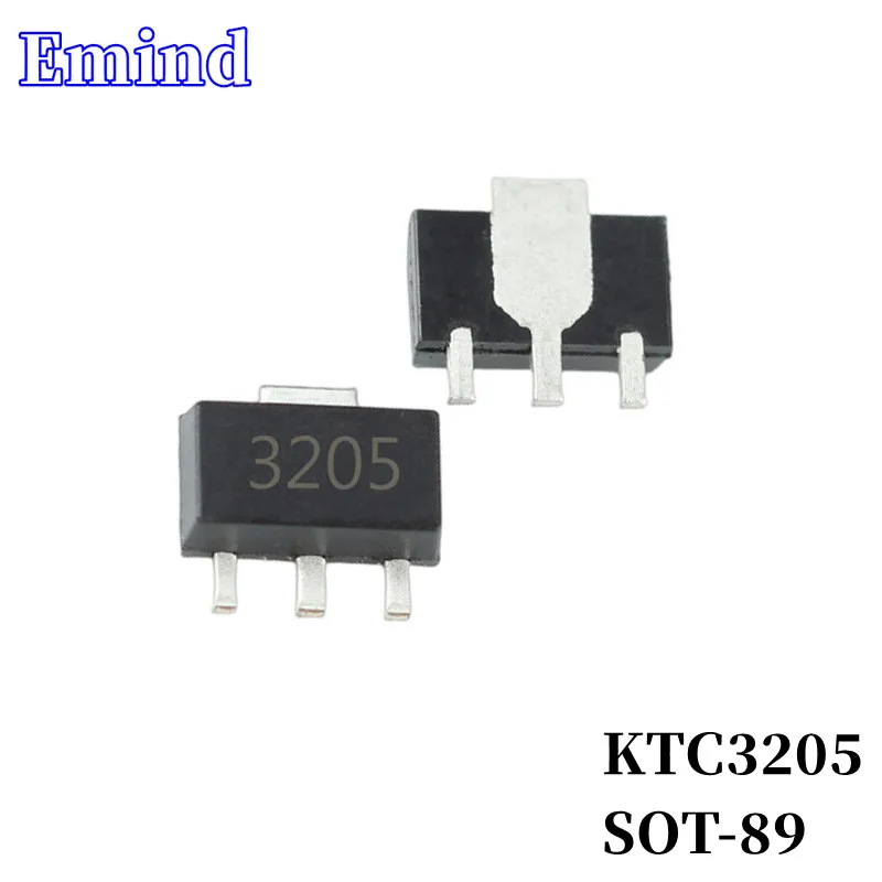 100Pcs KTC3205 SMD Transistor Footprint SOT-89 Silkscreen 3205 Type NPN 30V/3A Bipolar Amplifier Transistor