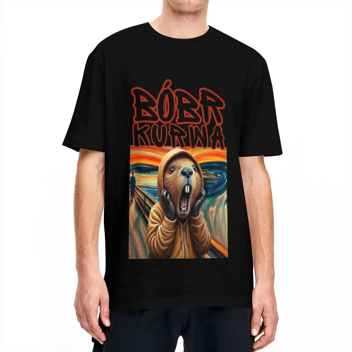 Bobr Kurwa The Scream T Shirt Summer Beaver Bober Vintage T-Shirts Pure Cotton Harajuku Tee Shirt For Men Short Sleeve Tops