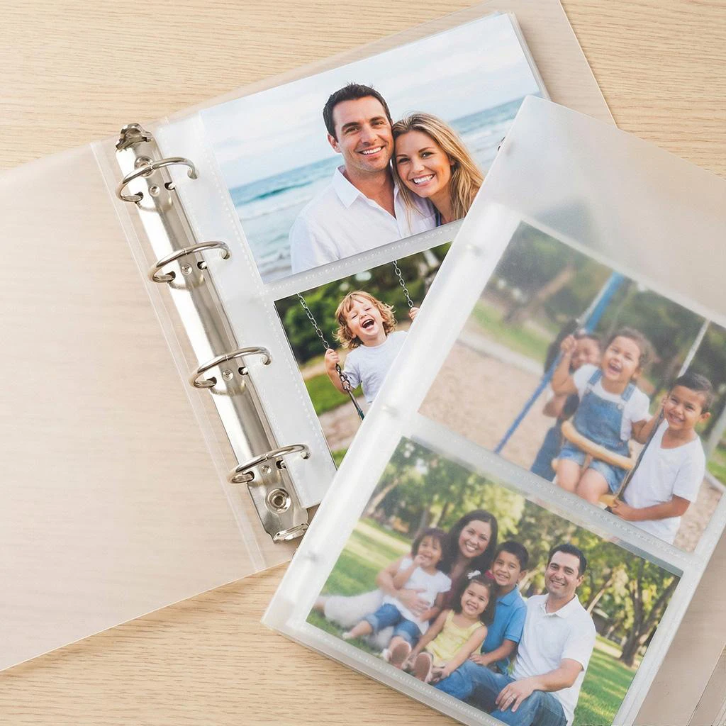 Clear Frosted Photo Album Holds 120 4x6 Photos, 4-Ring Binder for Kpop Photocards, Picture & Card Book, Name Card Holder